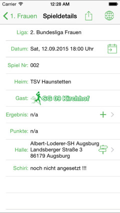 Handball-App SG 09 Kirchhof iOS